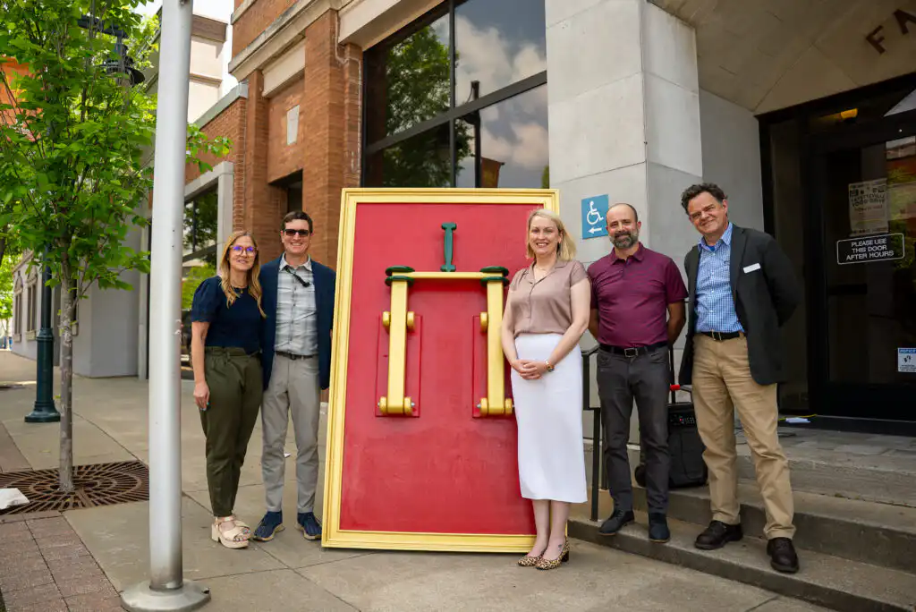 City of Fayetteville officials and Entegrity gather to flip the switch on the city's new solar array